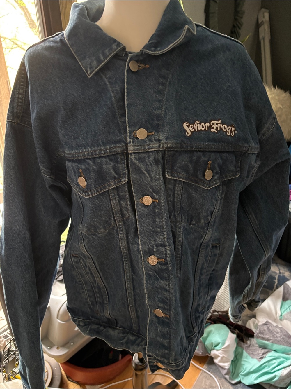 Vintage Señor Frog's Men's Cancun Mexico  Denim Jacket